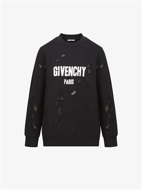 GIVENCHY PARIS destroyed sweatshirt